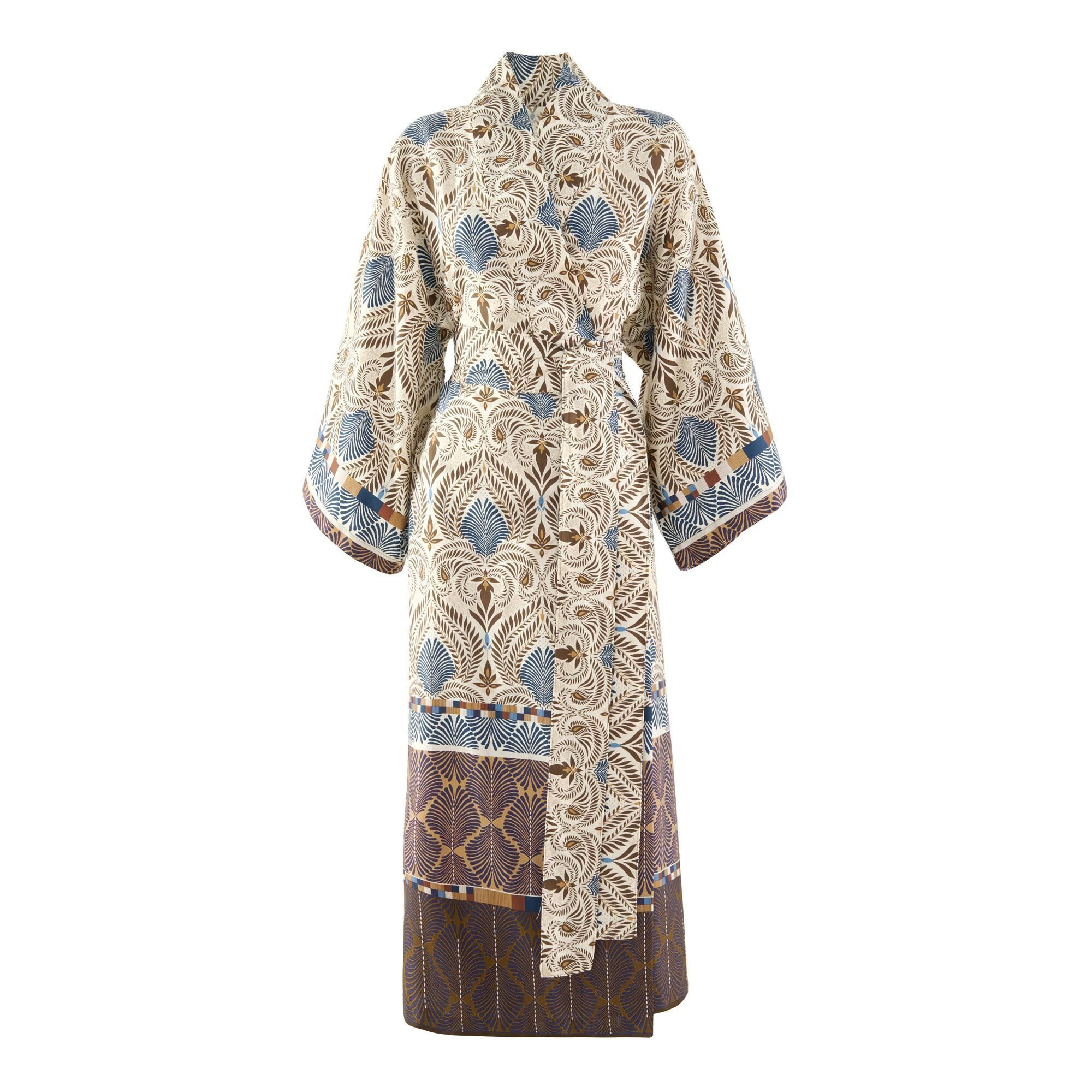 Bassetti Kimono NAIROBI, lang, Baumwolle, Gürtel, aus hochwertigem Baumwollsatin