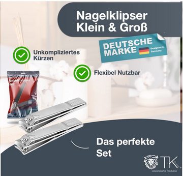 Everhomely® Nagelknipser-Set 6x Nagelklipser - klein & groß für Fussnägel Fingernägel Nagelclipper, 6-tlg., 2 Größe