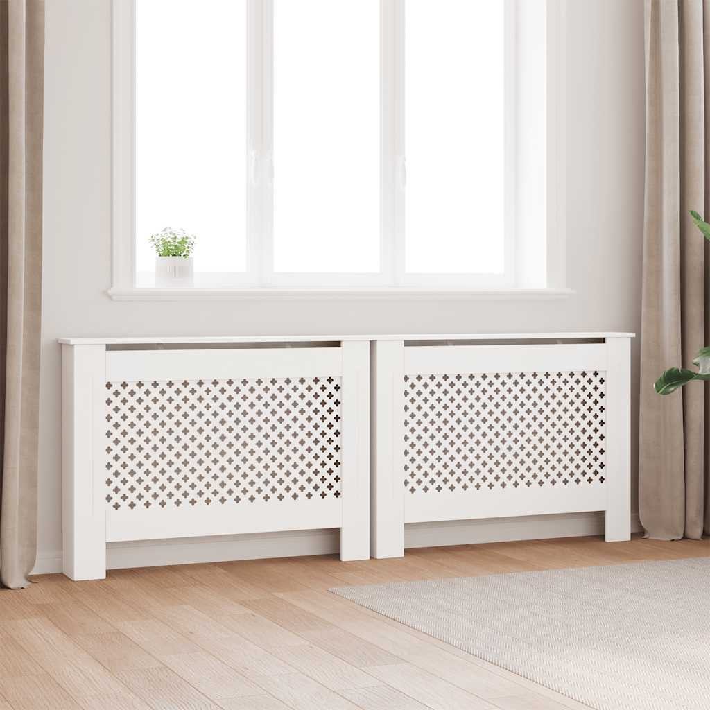 vidaXL Heizkörper Heizkörperverkleidungen 2 Stk. Weiß 112×19×81,5 cm MDF