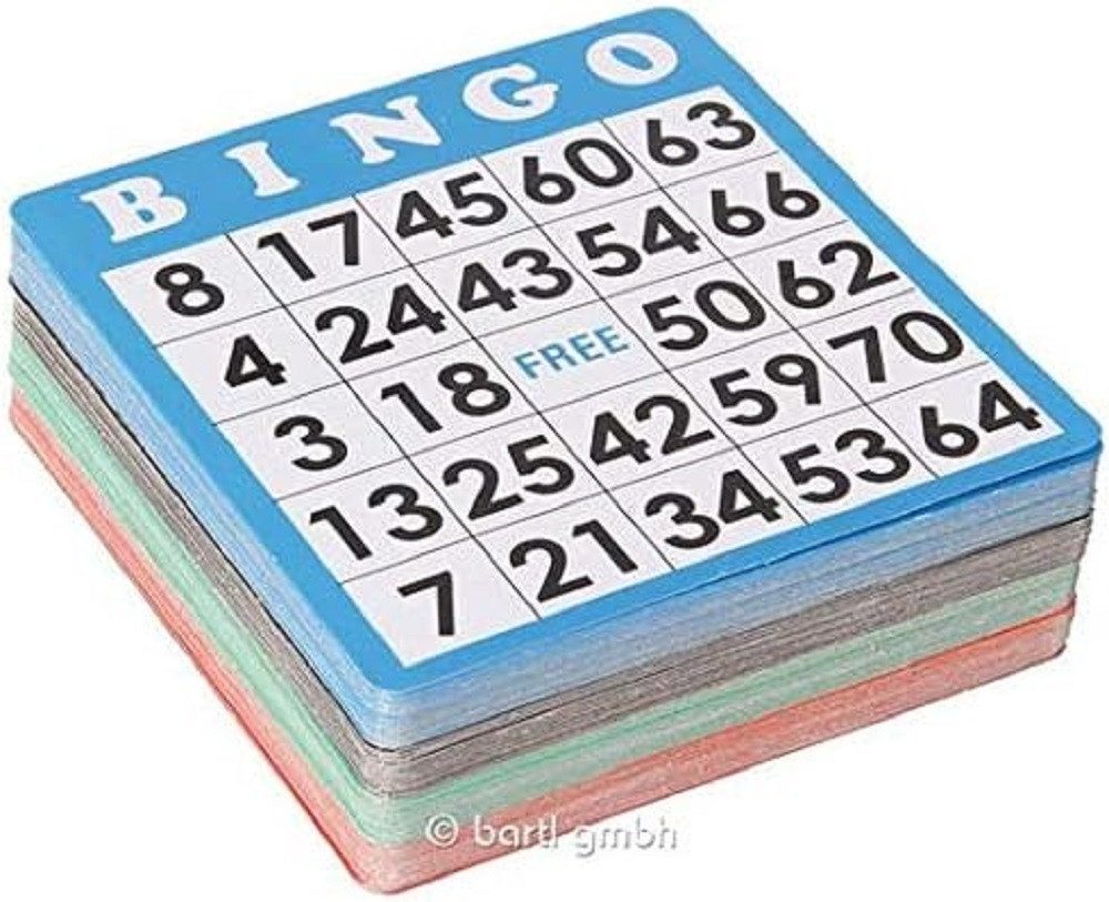 Spiel Bingo Karten 100er Set, Zusatzkarten, zur Wiederverwendung geeignet