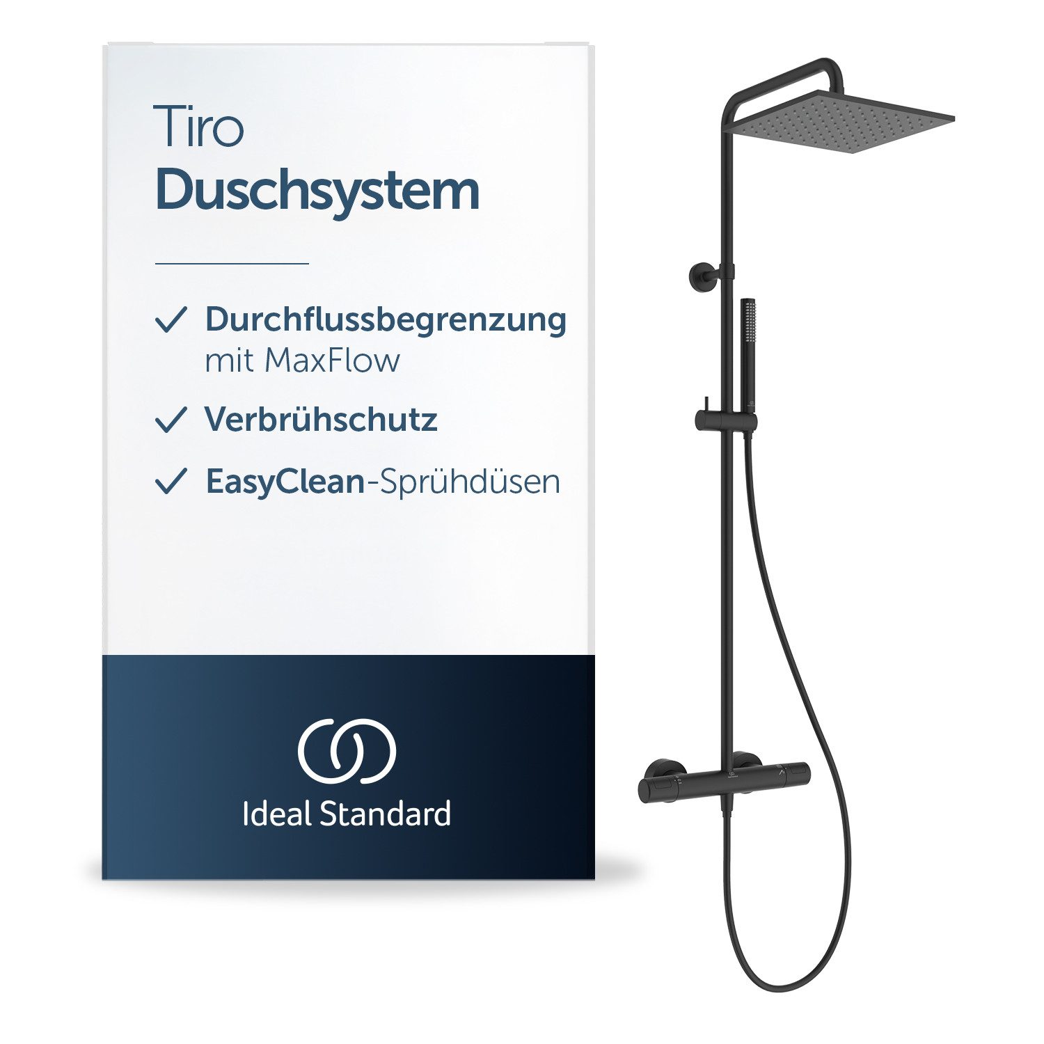 Ideal Standard Duschsystem Tiro, Wasser- & Energiesparend, CoolBody-Technologie, Einfache Reinigung