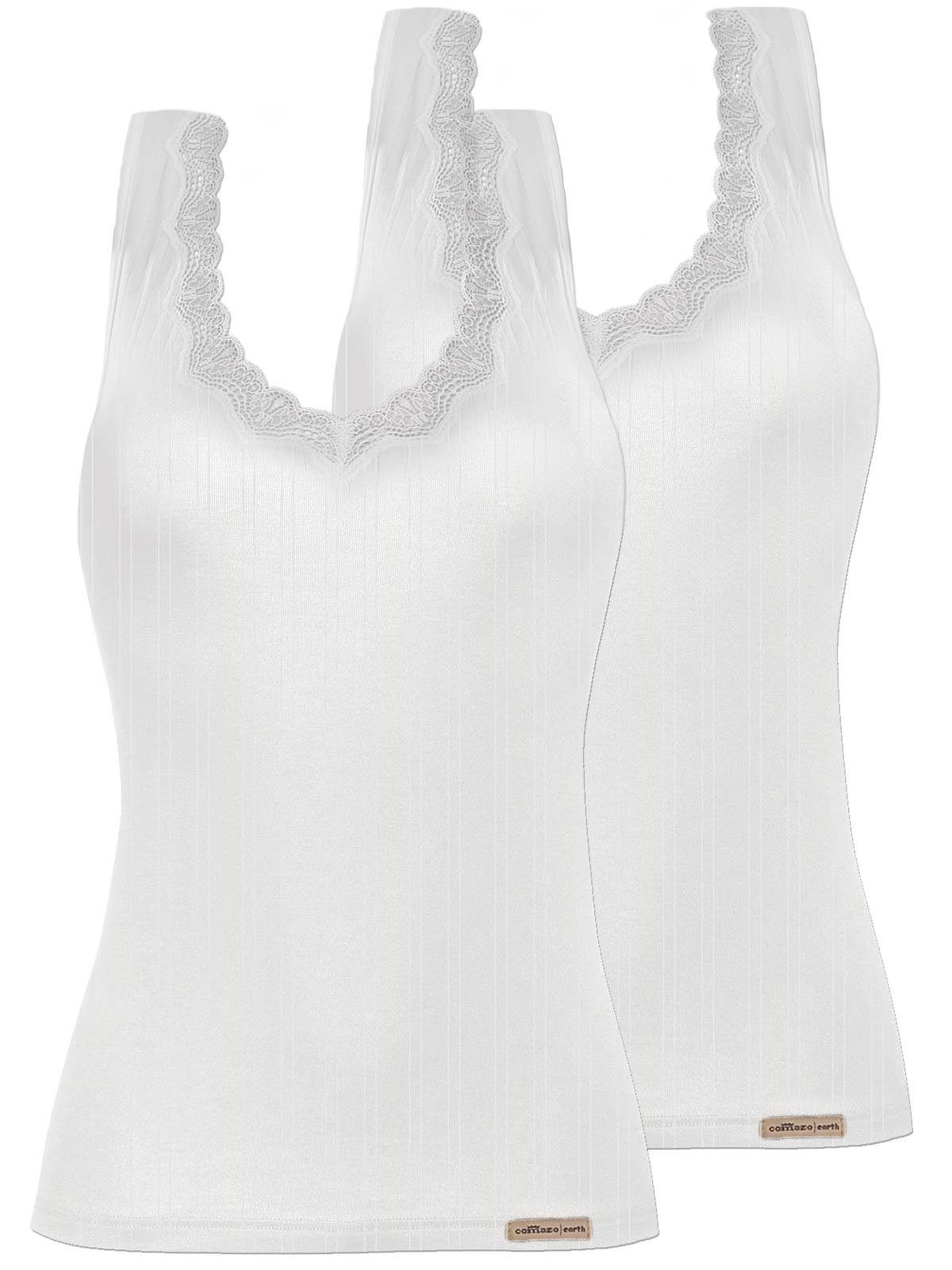 Neuer Produktshop COMAZO Achselhemd 2er Damen Pack Baumwoll weiss 2-St) (Stück, Achselträgerhemd Vegan