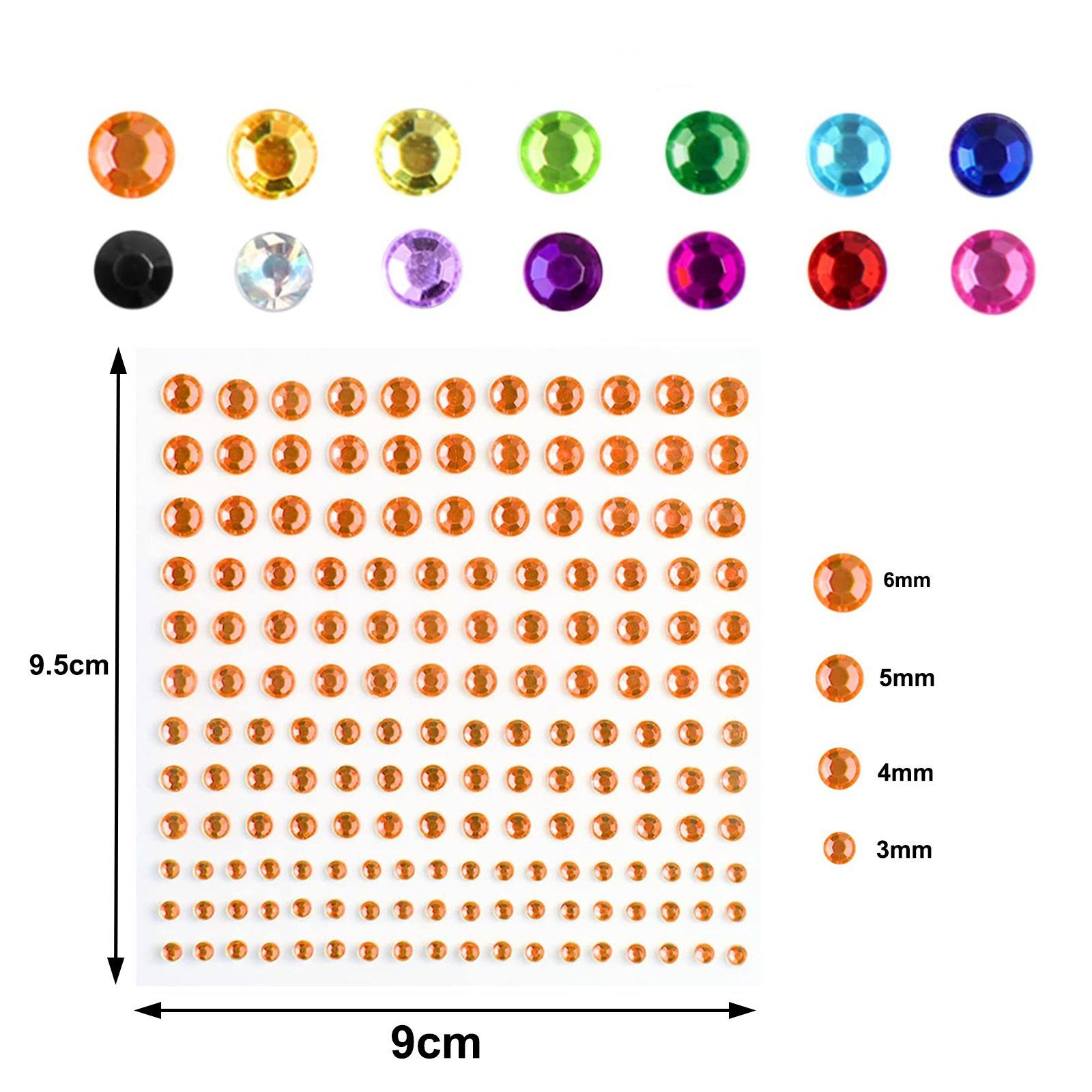 Jormftte Aufkleber Glitzersteine Selbstklebend,Glitzersteine
