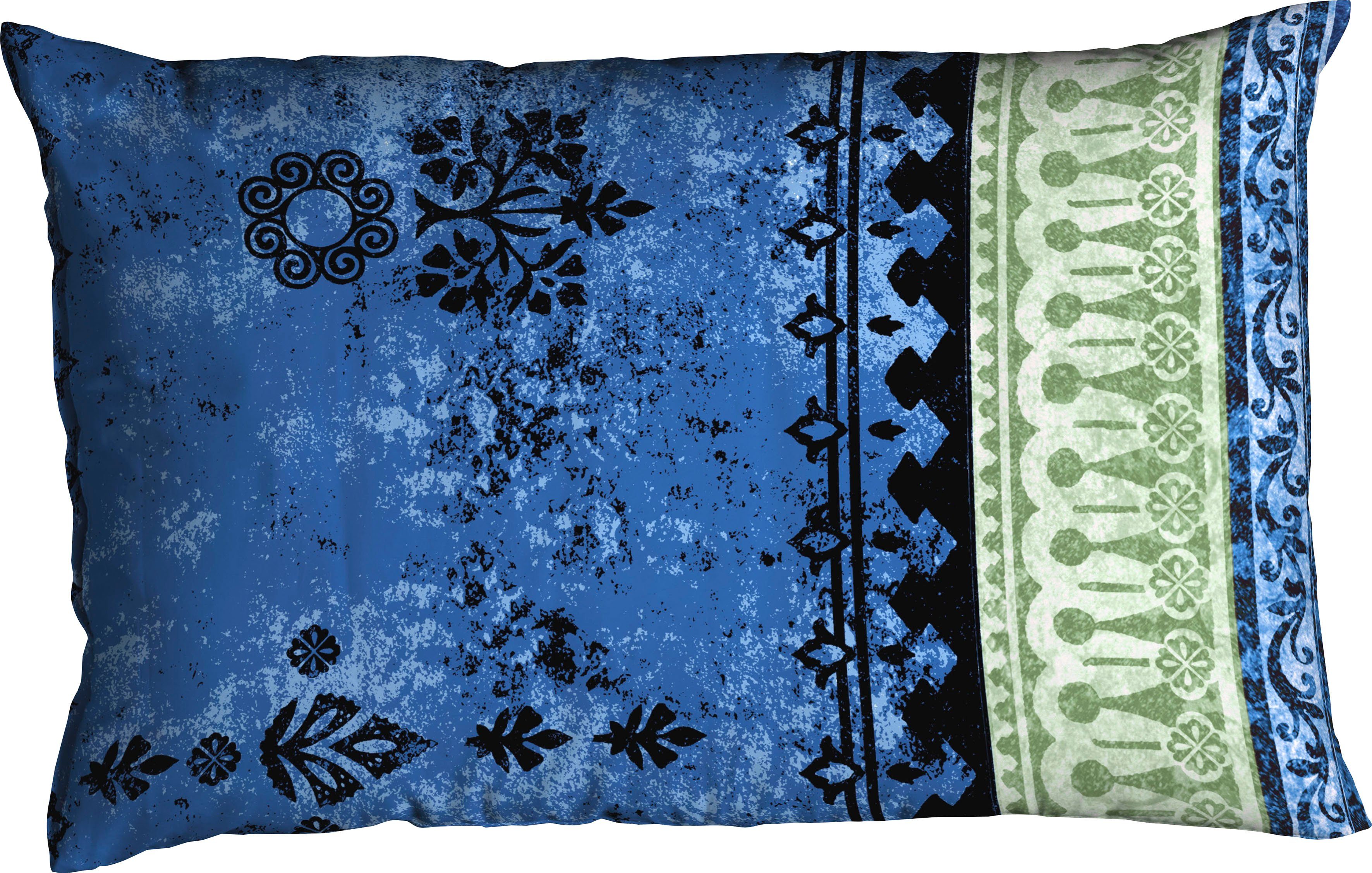 mit Qualität CASATEX in blue Ornamenten, passend Indi, Satin (1 Bettwäsche Kissenbezug Kissenbezug Stück), zur