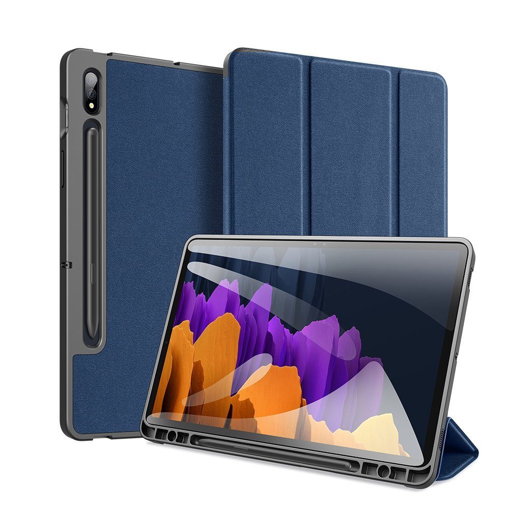 Dux Ducis Tablet-Hülle Domo kompatibel mit Samsung Galaxy Tab S7 / S8 11", Standfunktion, Stifthalter und faltbares Smart Cover
