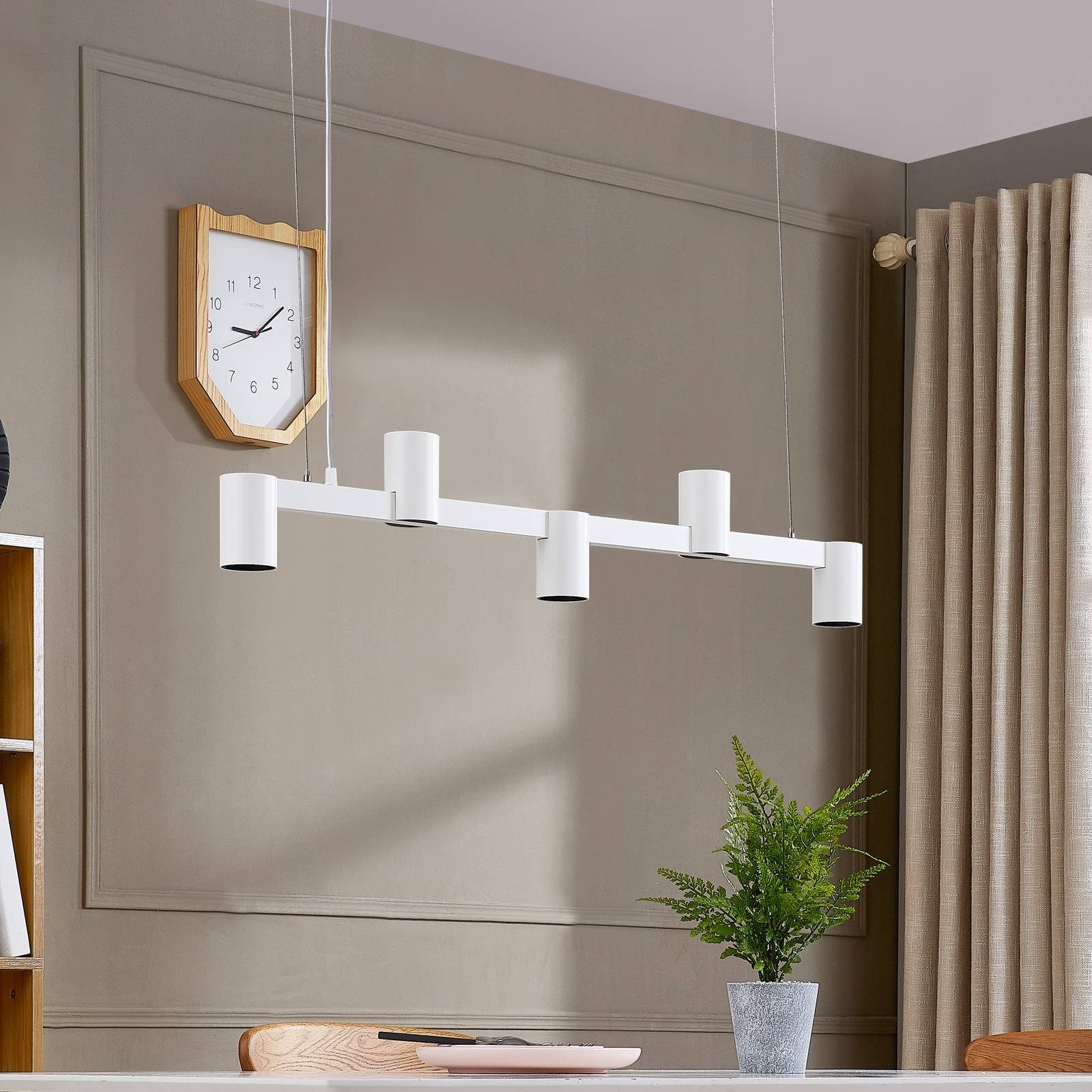 Arcchio Hängeleuchte Brinja, Metall, Weiß IP20, 5 x 10 W LED