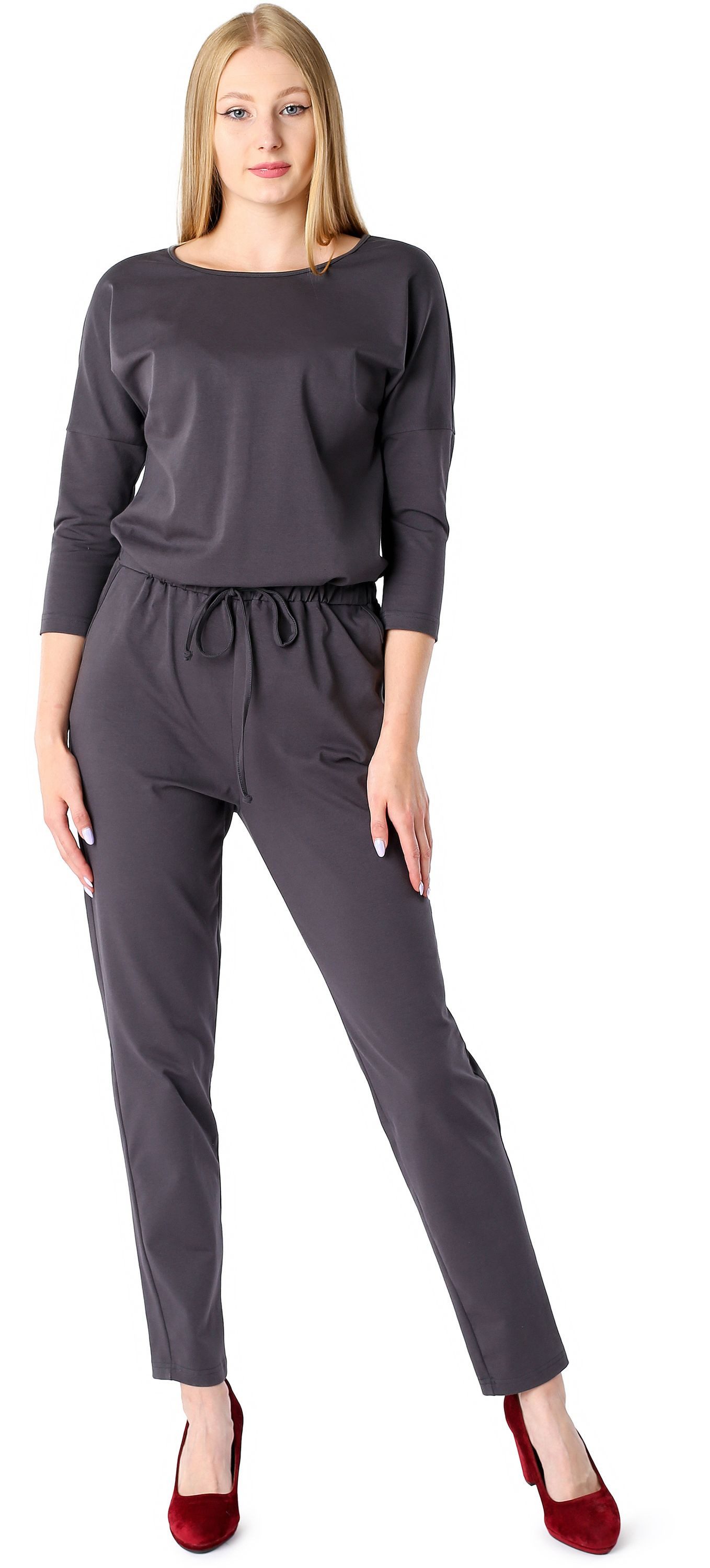 Bellivalini Jumpsuit Damen Hosenanzug mit Bindegürtel Freizeitanzug BLV50-212 (1-tlg)