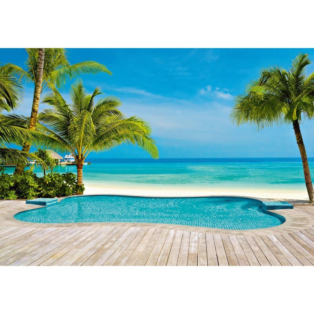 K&L Wall Art Fototapete Große Fototapete Strandurlaub Papiertapete Meeresblick Tapete, Wohnzimmer Wandbild modern