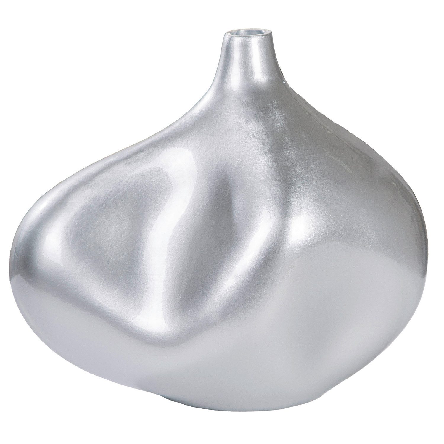 GILDE Tischvase Vase organisch Jolie silberfarben H. 33,5 cm (1 St)