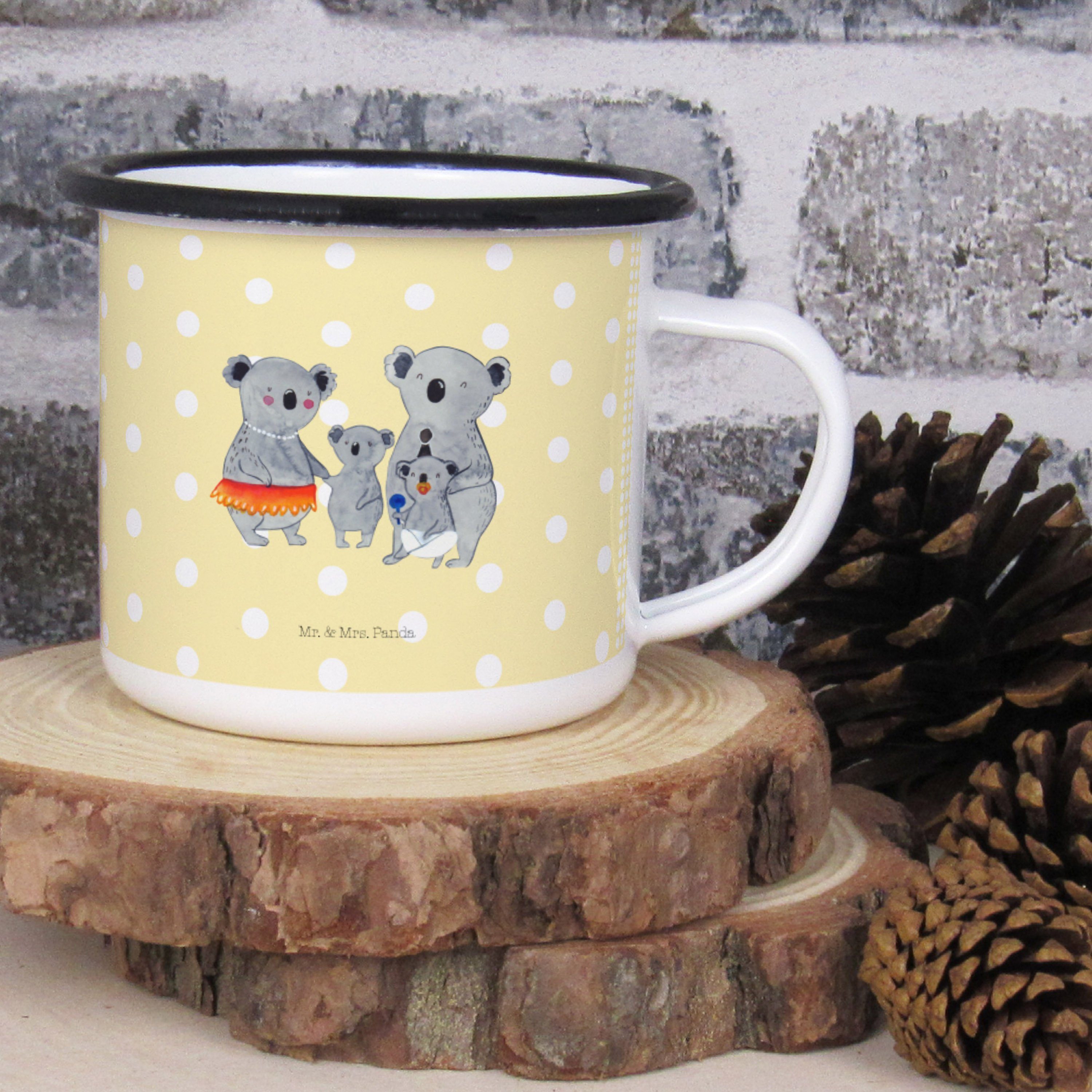 Motivtasse, Koala Gelb & Mr. Mrs. - Koalas, (1 St) - Familie Pastell Dekobecher Panda Geschenk, Outdoor