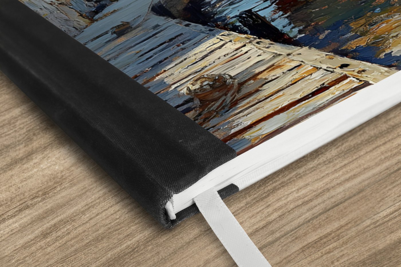 Thumbnail - MuchoWow Notizbuch Segelschiff - Häuser - Kai - Meer, Notebook, Notizblock a5, Tagebuch, Journal Liniert