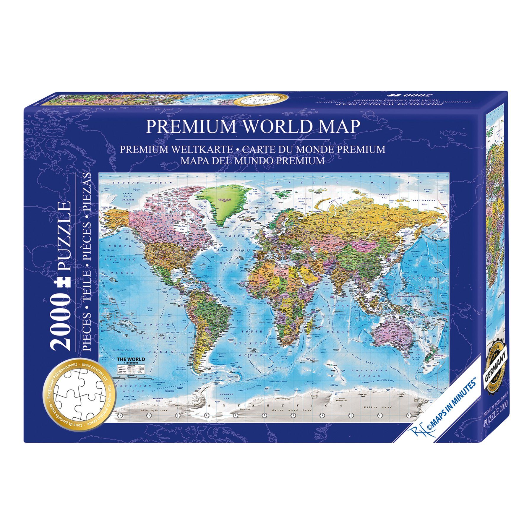 Close Up Spiel Weltkarte Puzzle 2000 Teile MAPS IN MINUTES