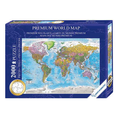 Close Up Spiel, Weltkarte Puzzle 2000 Teile MAPS IN MINUTES
