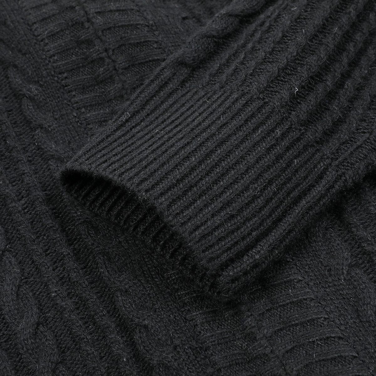 Allthemen Cardigan Herren Strickjacke mit Reißverschluss Grobstrick mit Stehkragen – Bild 4 von 5