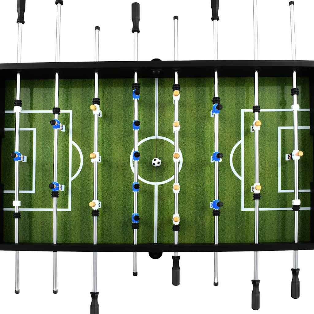 furnicato Tischfußballspiel Fußballtisch Schwarz 140 x 74,5 x 87,5 cm MDF und Stahl, Höhenverstellbarer Kickertisch mit rutschfesten Griffen für Gruppen