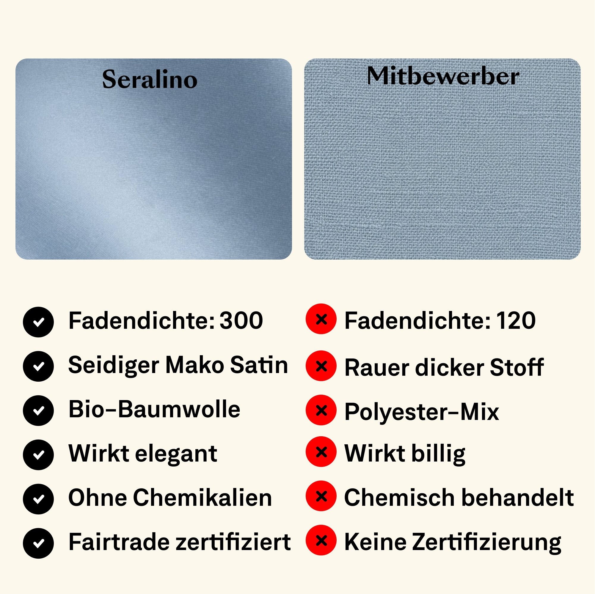 Seralino Stoffserviette 100% Bio-Baumwolle, (Set, 12 St., Wiederverwendbar), 40x40 cm & 45x45 cm – Bild 4 von 5