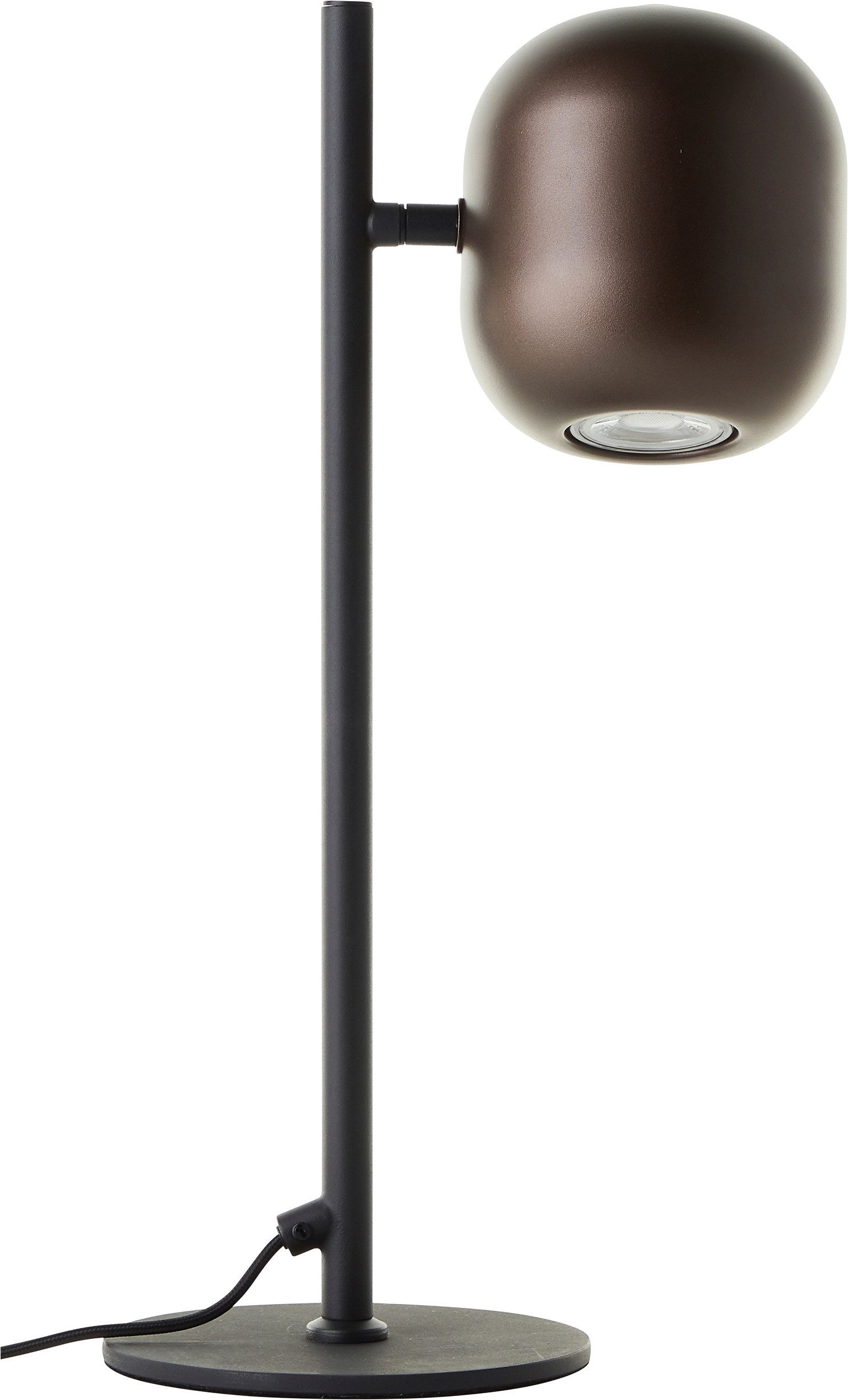 Brilliant Tischleuchte Jane, ohne Leuchtmittel, H 42 cm, GU10 Fassung, schwenkbar, Metall, schwarz braun
