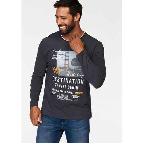 Man's World Langarmshirt mit mehrfarbigem Print