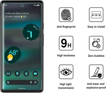 MSM Schutzfolie 2X Schutzglas Hartglas (Display + Kamera) für Google Pixel 6A Panzerfolie Full Screen 9H