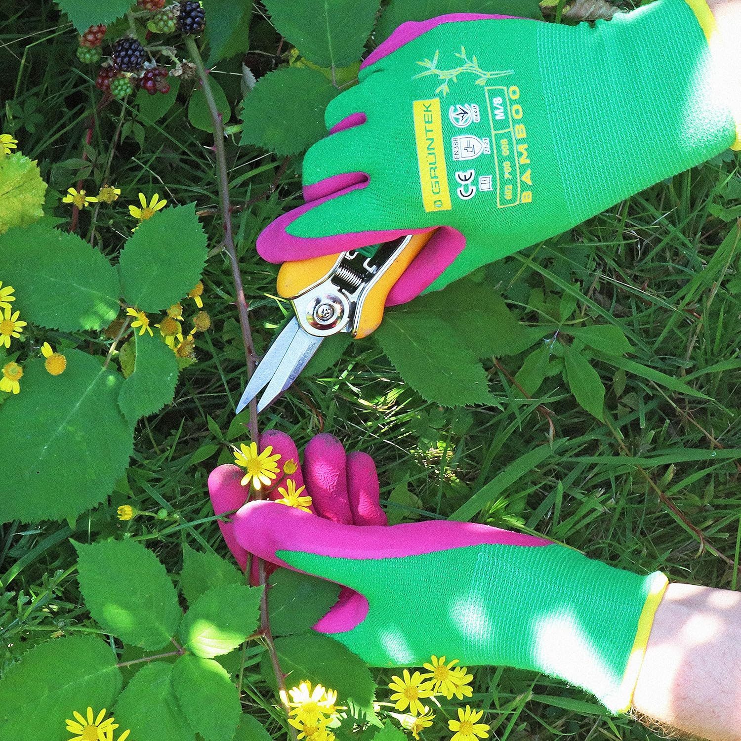 GRÜNTEK Gartenhandschuhe Natur aus Bambusfasern, Öko günstig online kaufen
