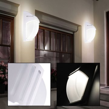 etc-shop Außen-Wandleuchte, Leuchtmittel inklusive, Warmweiß, Design Außen Bereich Wand Lampe ALU Glas Terrassen Balkon