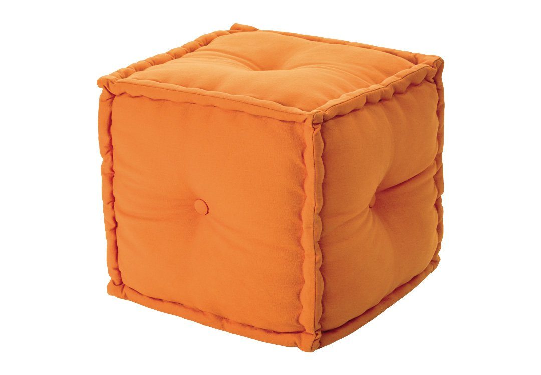 More2Home Sitzhocker Sitzhocker Samt eckig, orange