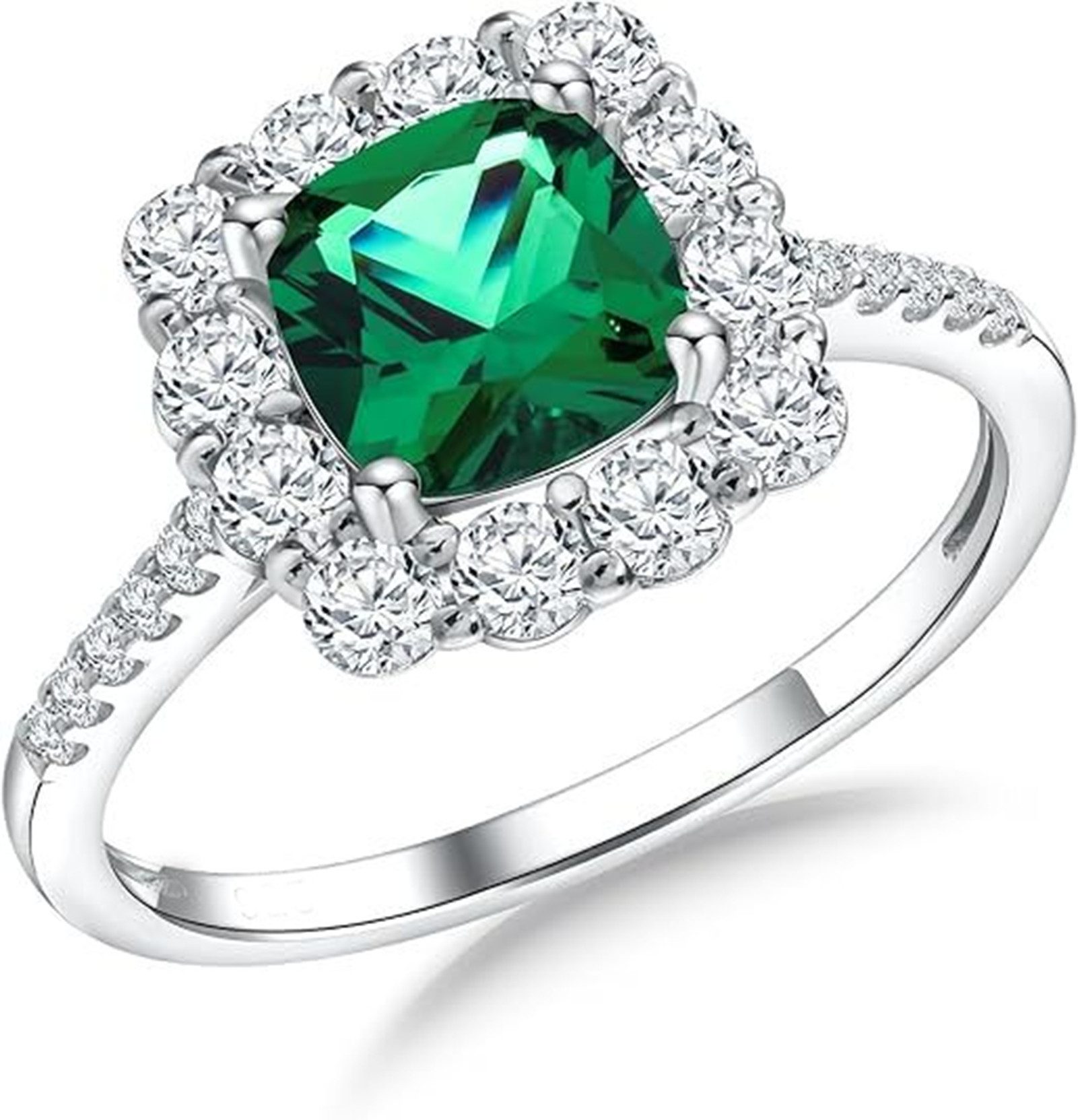 Jumpeak Trauring Ring mit 2 Karat Saphir/Smaragd,diamant ring damen,verlobungsring, 14K Gold,Ring Damen,Geschenk für Frau,Geschenk Schwester,Geburtstag