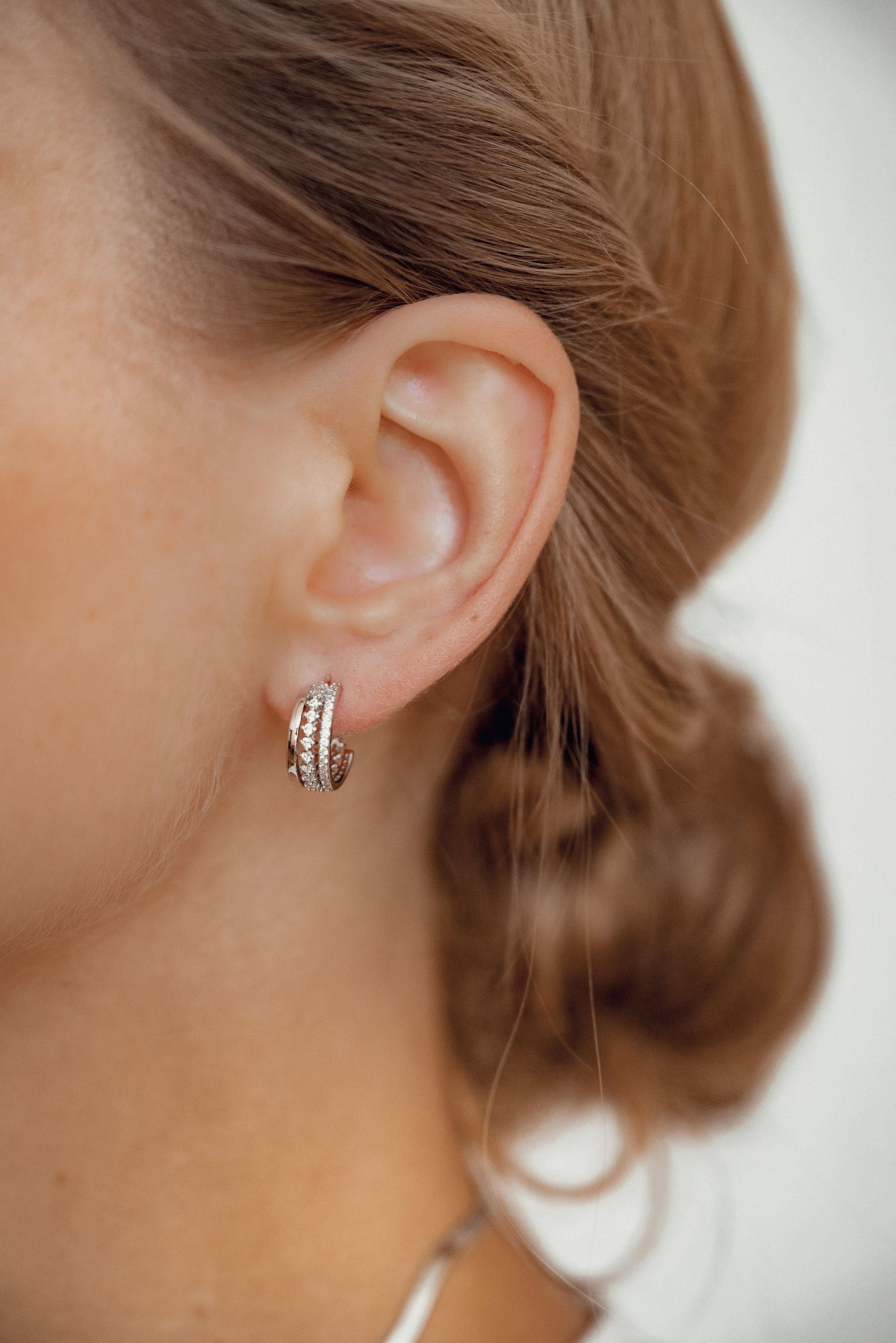 Hey Happiness Paar Ohrstecker Silber Dreifach günstig online kaufen