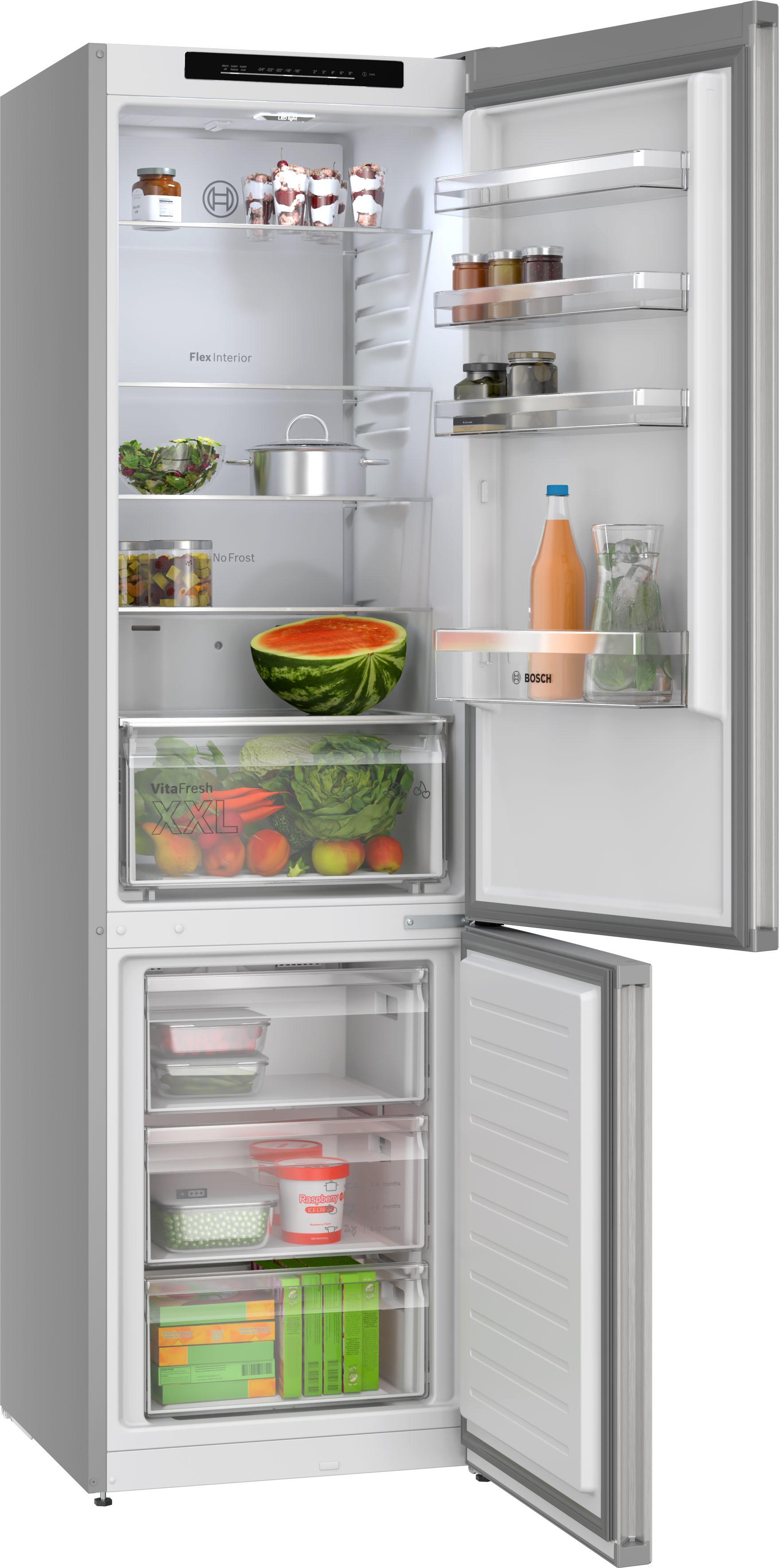 BOSCH Kühl-/Gefrierkombination Serie 4 KGN392LCG, 203 cm hoch, 60 cm breit, Total No Frost, VitaFresh XXL <0 °C>, Perfect Fit