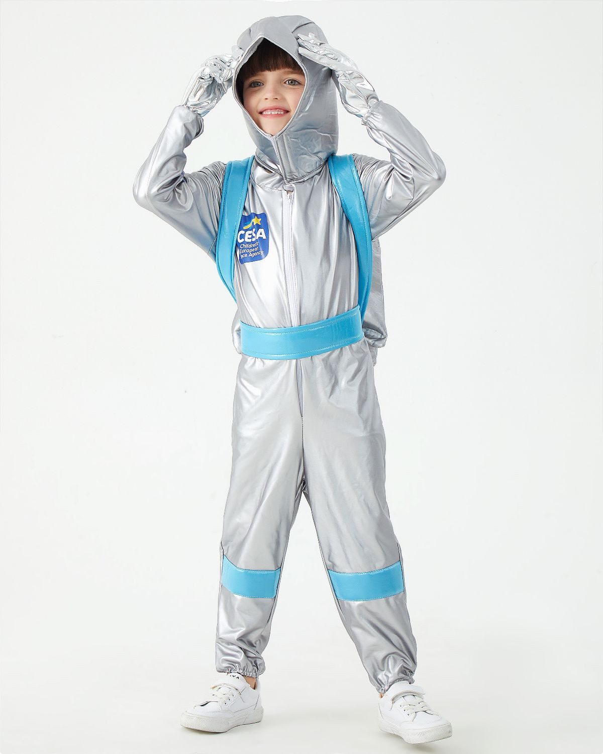 Corimori Kostüm Kinder Astronaut Kostüm, Weltraum Anzug, Set, Weltraum Kostüm – Space Suit Verkleidung für Karneval & Halloween
