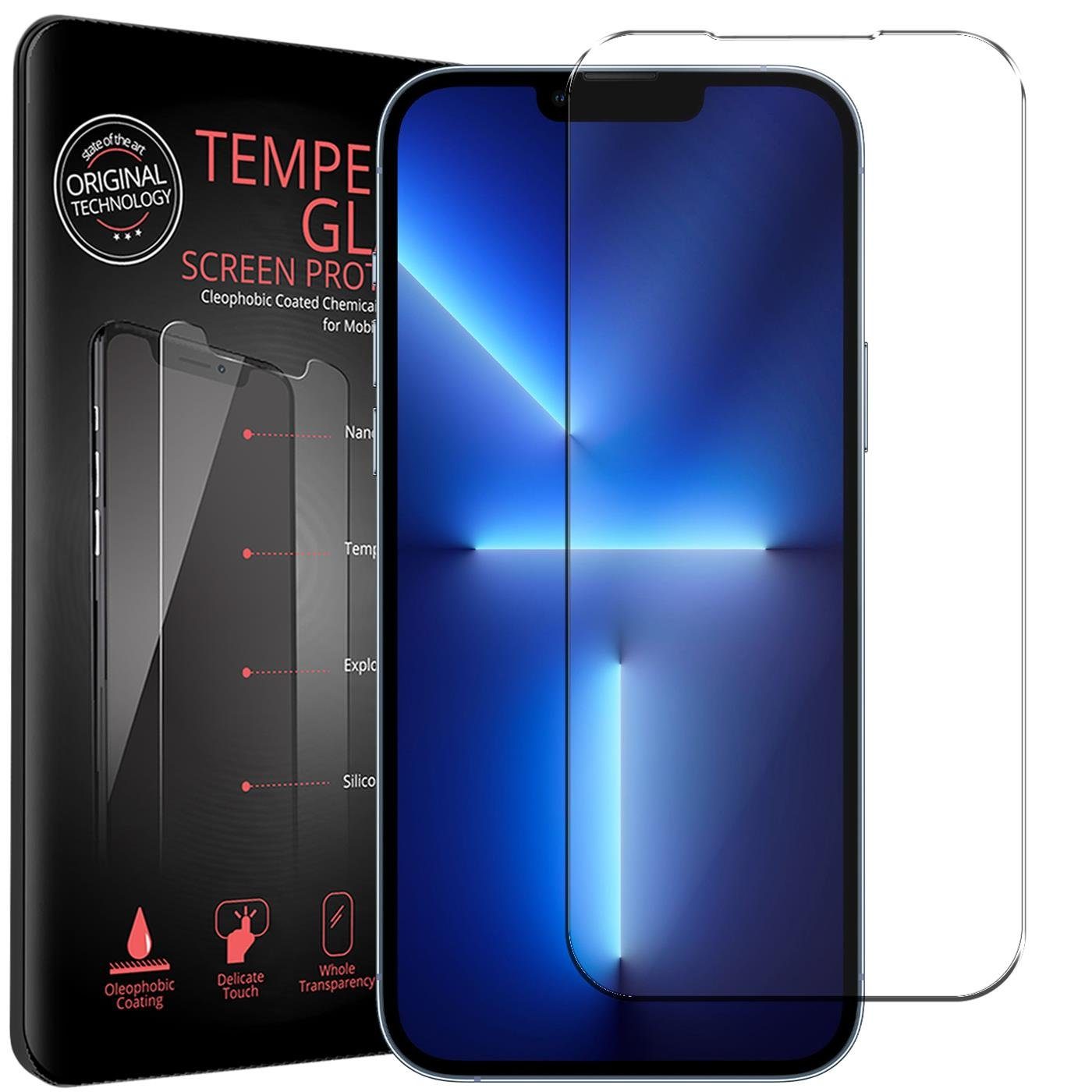 CoolGadget Schutzfolie Panzerfolie für Apple iPhone 13 Mini, (9H Härtegrad, 2x Schutzglas, 1xReinigungset), Displayfolie Panzer Schutzfolie 2 Stück für iPhone 13 Mini Glas Folie