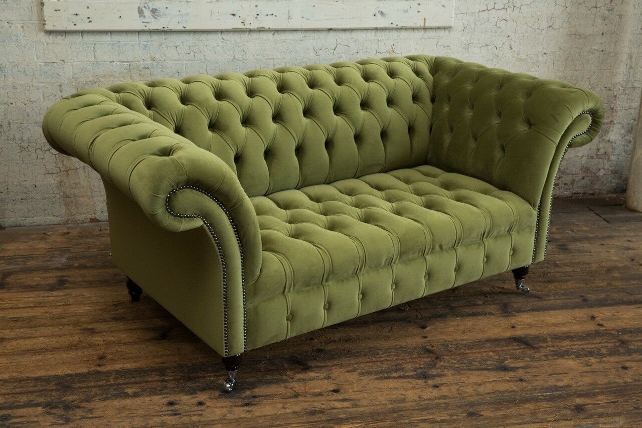 Leder Couchen Chesterfield-Sofa, JVmoebel Sitz Polster Sitzer Stoff Couch Chesterfield 2 Textil