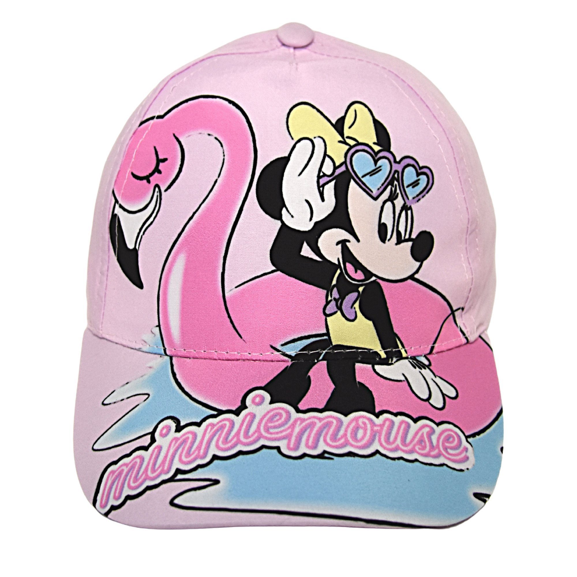 52-54 Mouse Sommerkappe & Rosa Cap Minnie Baseball Größe cm Flamingo Minnie Mädchen Disney Maus