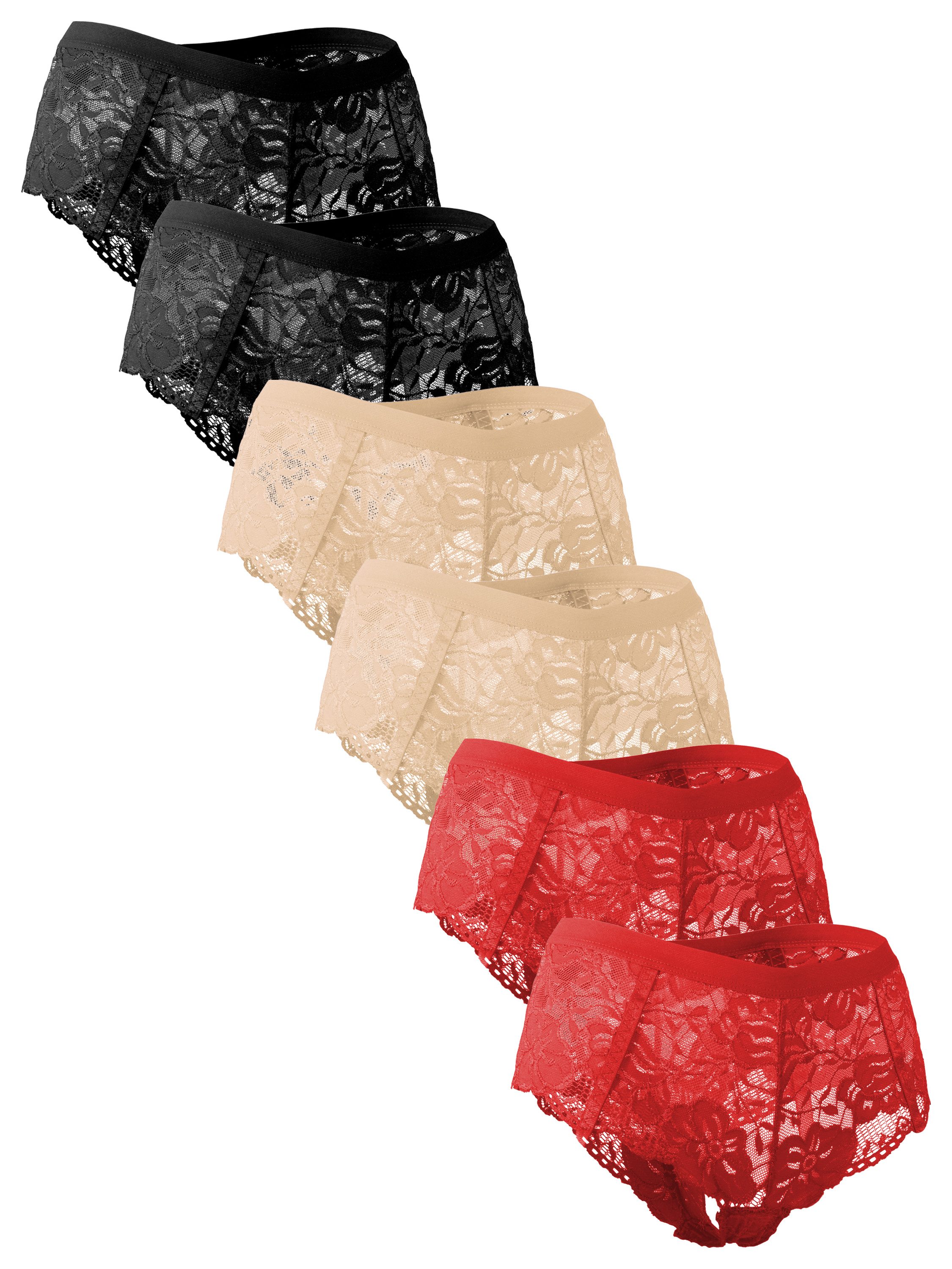 Fabio Farini Panty Damen Hipster Panties - Frauen Unterhosen aus Vollspitze günstig online kaufen