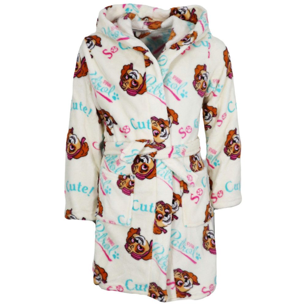 PAW PATROL Kinderbademantel Paw Patrol Skye Mädchen Fleece Bademantel mit Kapuze, langarm, Polyester, Kapuze, Gürtel, Gr. 98 bis 128