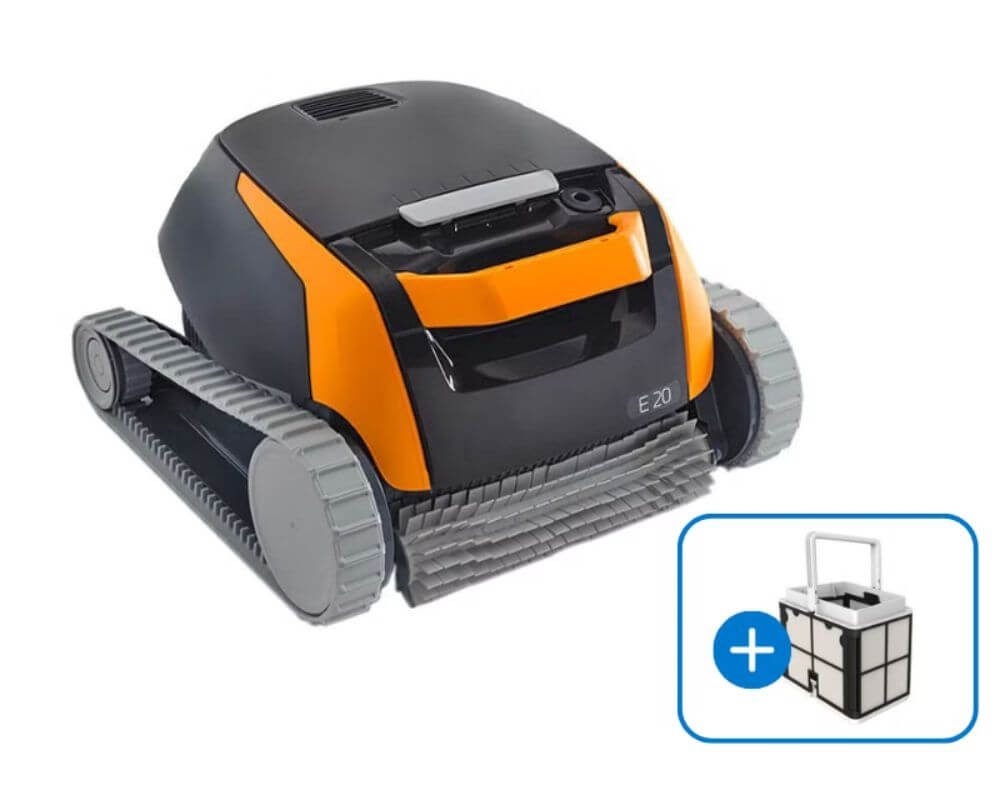 Poolbodensauger Dolphin E20 Poolroboter mit zusätzlichem Filterkorb fein + PVC Bürsten