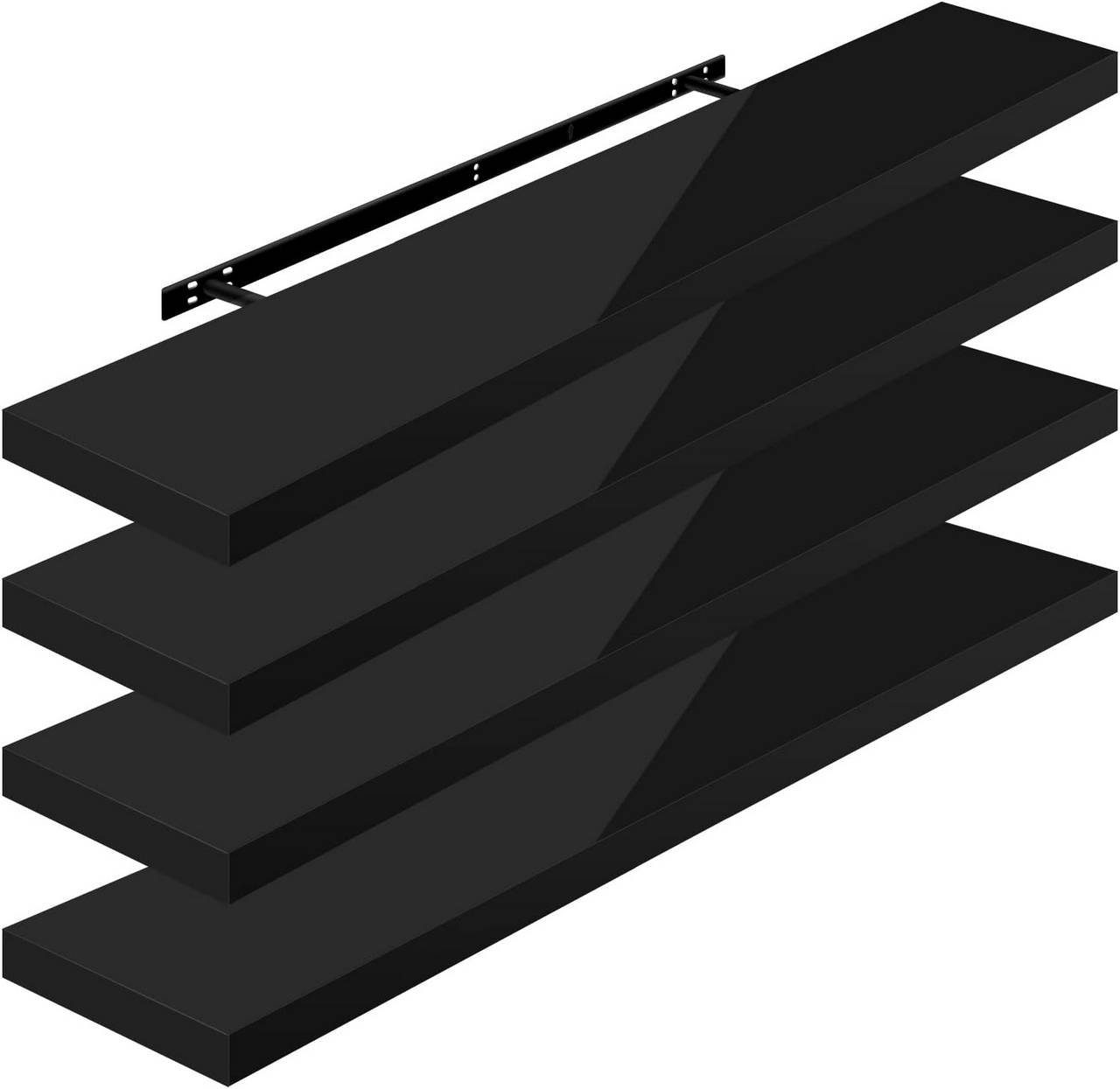 Woltu Wandregal, 4-tlg., Wandboard freischwebend Schweberegal Holz Board günstig online kaufen