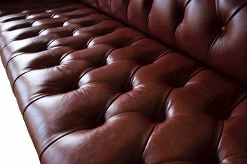 JVmoebel Chesterfield-Sofa 4 Sitzer Sofas Design Chesterfield Möbel 245cm 100% Leder Sofort, 1 Teile, Made in Europa