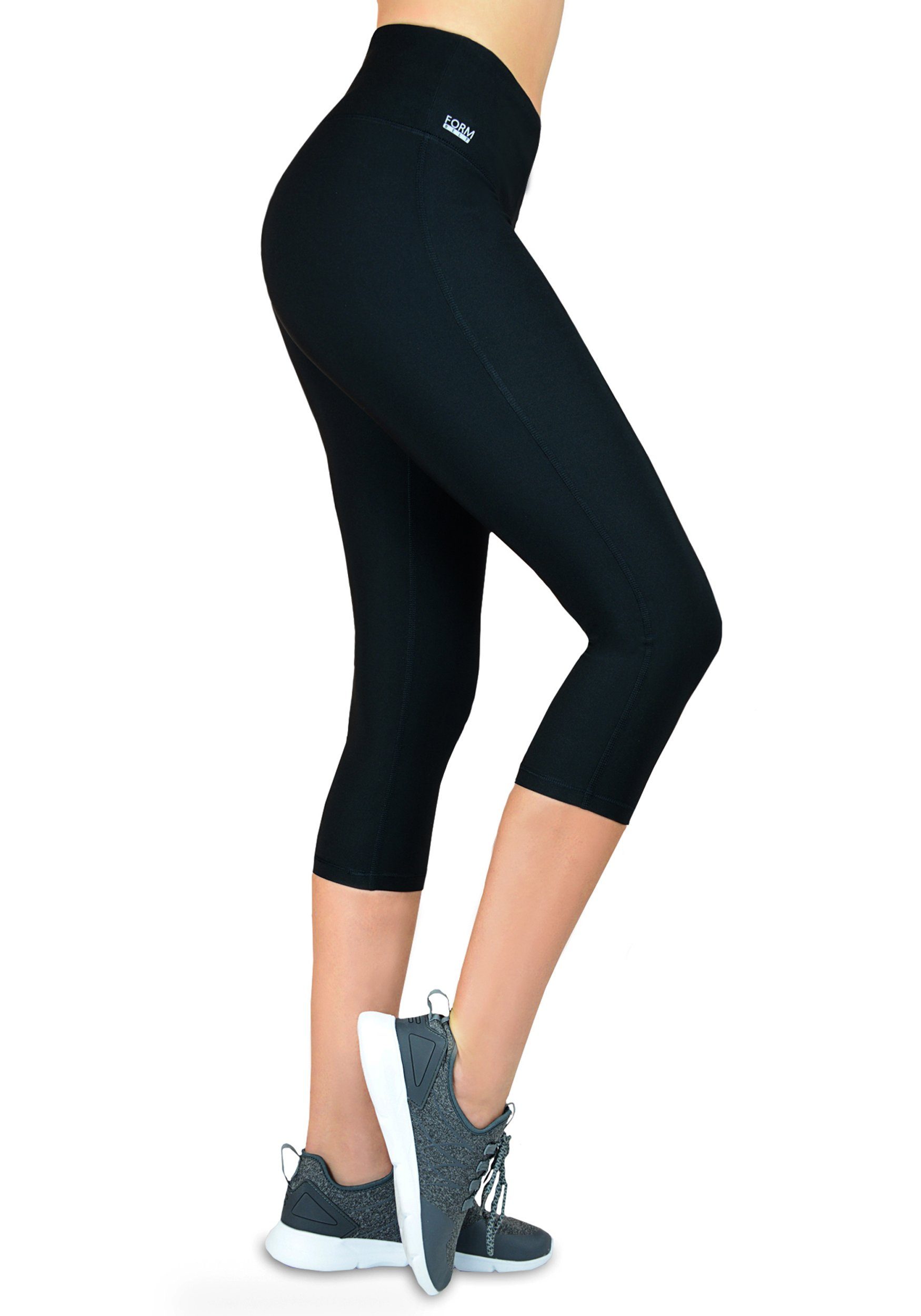 Formbelt Laufhose Damen 3/4 Capri Leggings mit Handytasche, hoher Bund & Qu günstig online kaufen