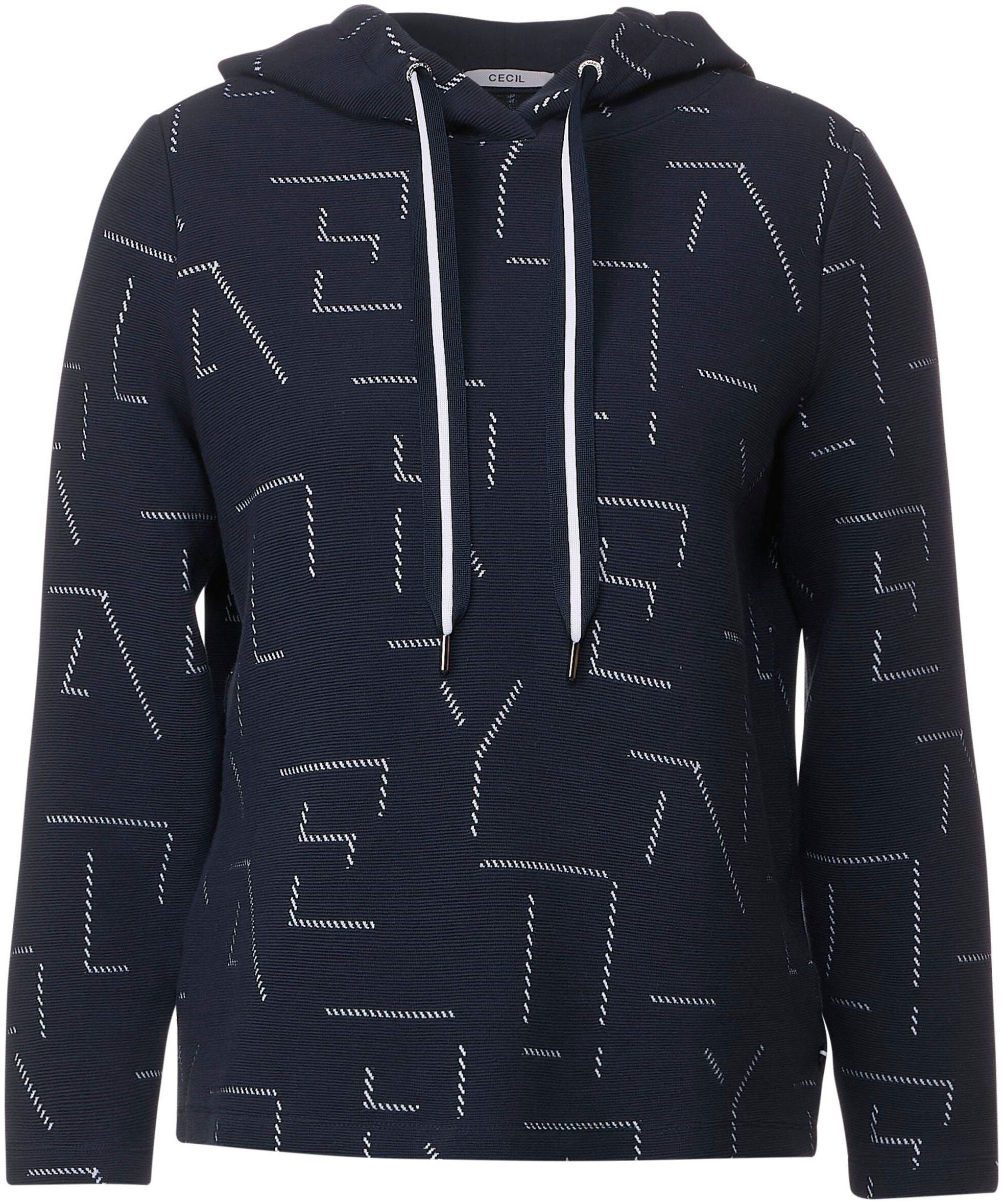 Sweatshirt mit night Cecil blue sky Jacquard-Muster einzigartigem