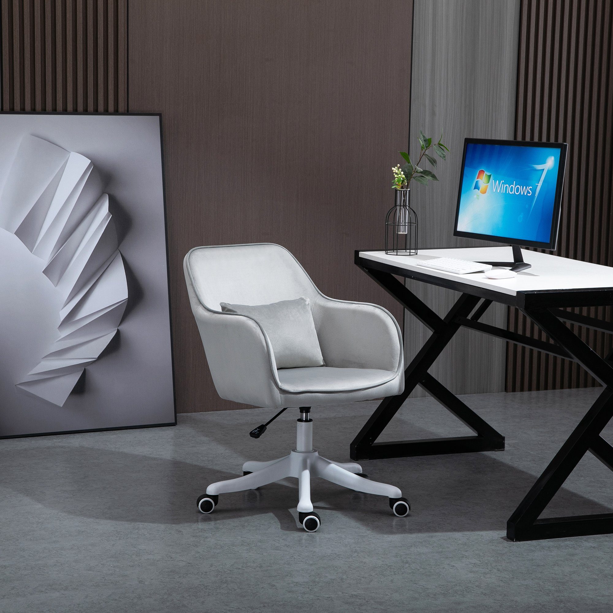 Schreibtischstuhl mit Höhenverstellbar Bürostuhl Vibrationsfunktion Vinsetto