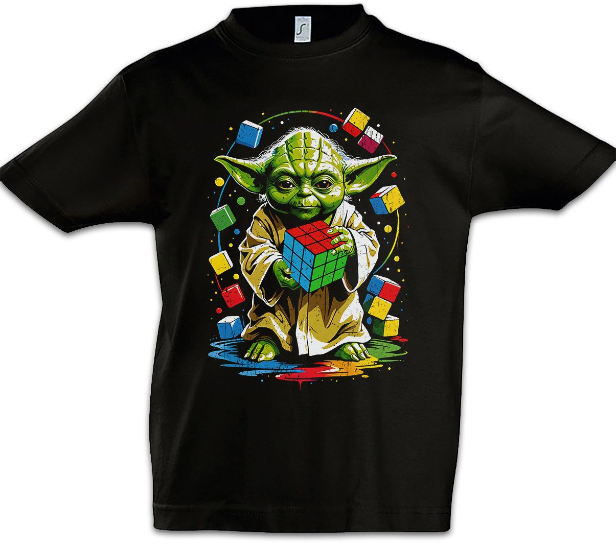 Print-Shirt Master Cube Kinder T-Shirt Zauberwürfel Wars Yoda 80s Magic Star Speed