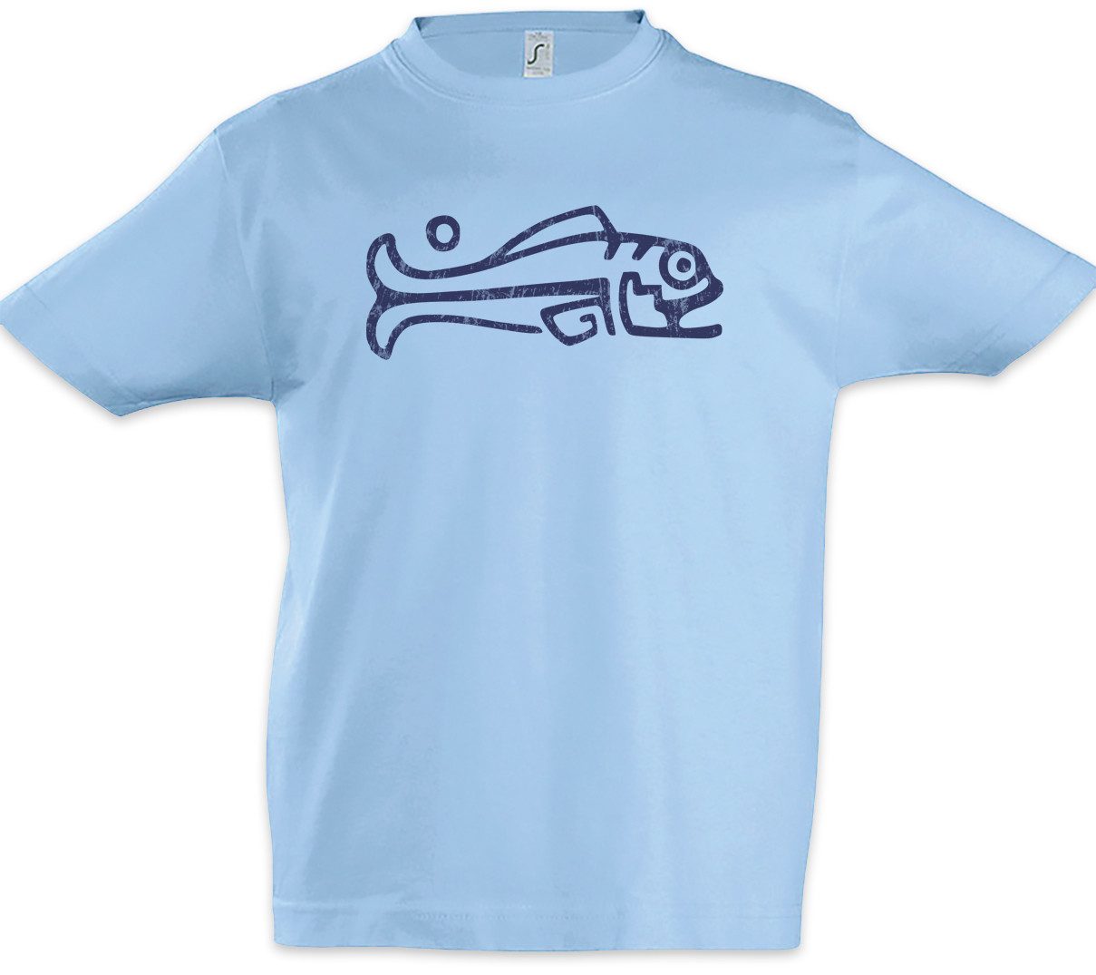 Print-Shirt Inca Fish I Kinder T-Shirt Aztecs Azteken Inka Maya Mayans Mayas