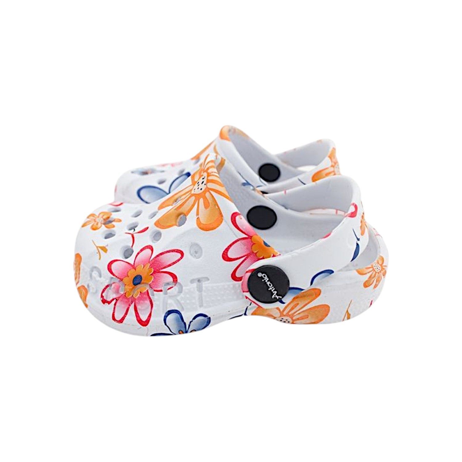 VewoTex Baby Clogs mit Blumenmuster » günstige Kinderschuhe Clog (1 Paar Clogs, 2-tlg., Kein Set) Kinder Badeschlappen » Badelatschen mit Riemen & Cut-Outs