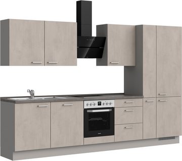 nobilia® Küchenzeile "Riva premium", vormontiert, Ausrichtung wählbar, Breite 330 cm, mit E-Geräten