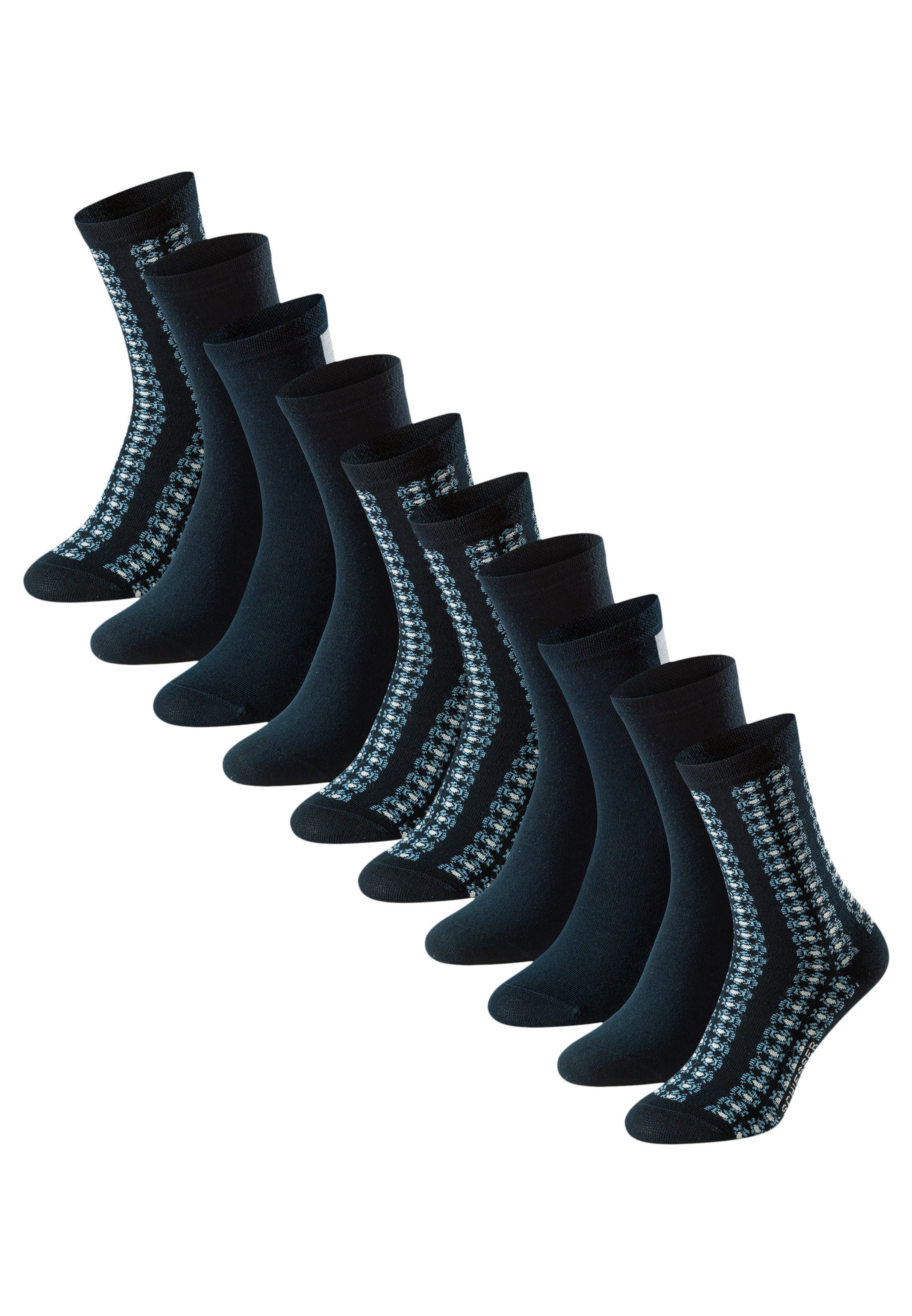 Schiesser Langsocken 10er Pack Bluebird (Spar-Set, 10-Paar) Socken - Baumwolle - Atmungsaktiv - Geruchshemmend und frisch