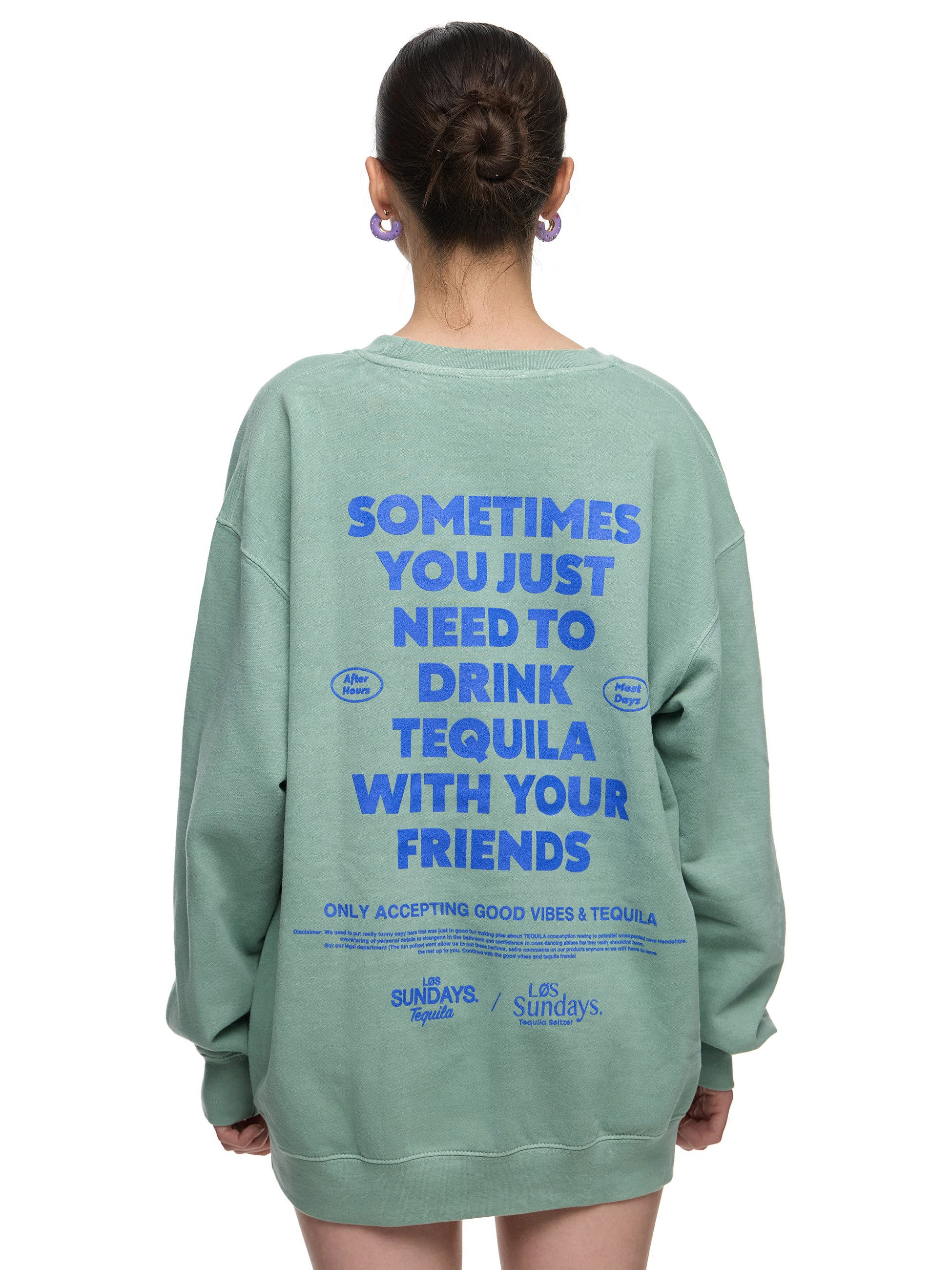 Sweatshirt Worldclassca Oversized Sweatshirt GOOD VIBES Print Langarm Pullover