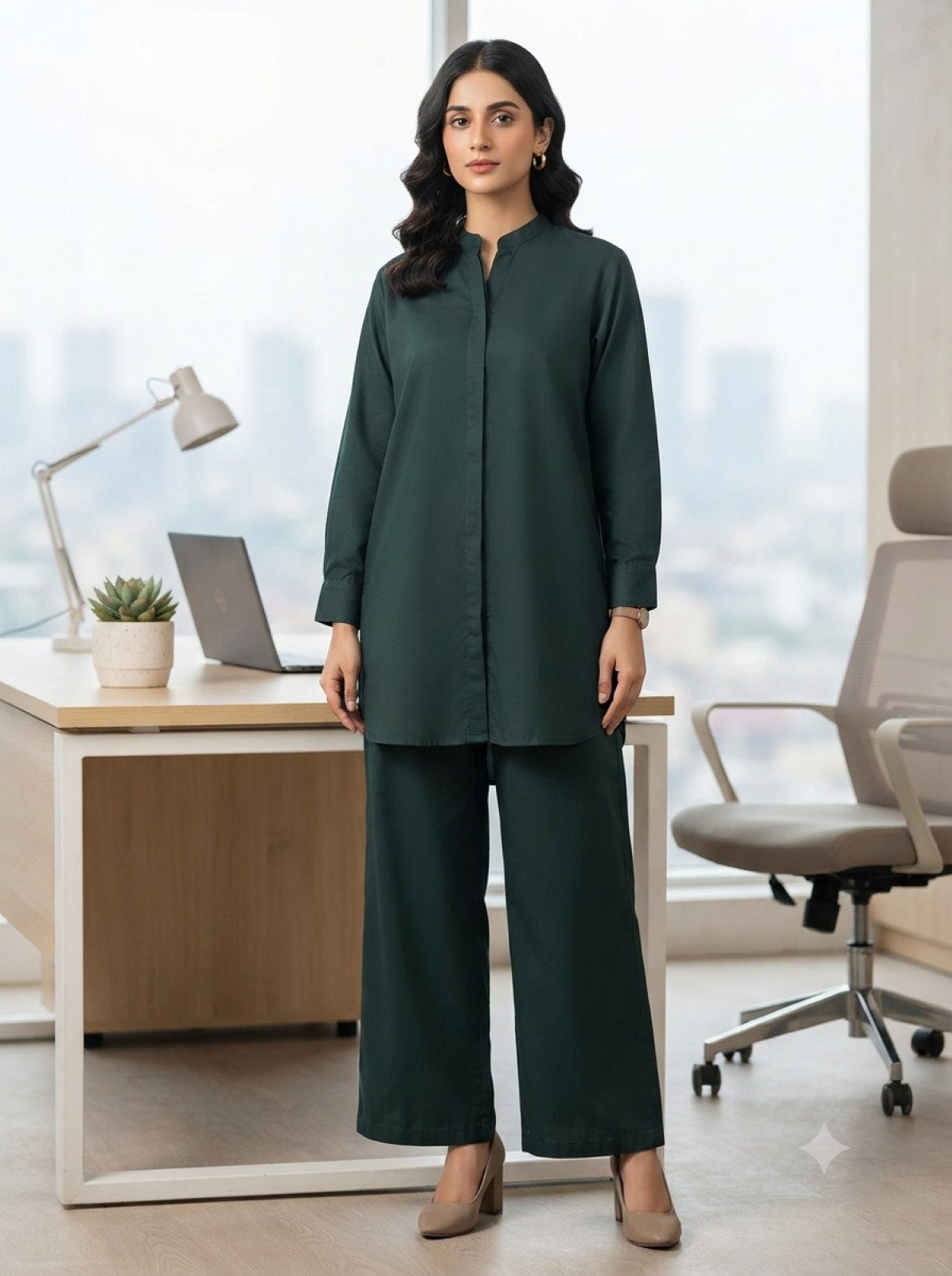 PfauGermany Langarmhemd All day Comfort Wear .Co-Ord set .2pcs .Hemd +Palazzo Hose
