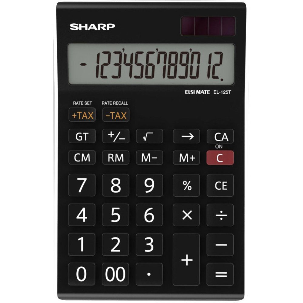 Thumbnail - Sharp Taschenrechner Sharp EL-125T Tischrechner Schwarz Display (Stellen): 12 solarbetrieb