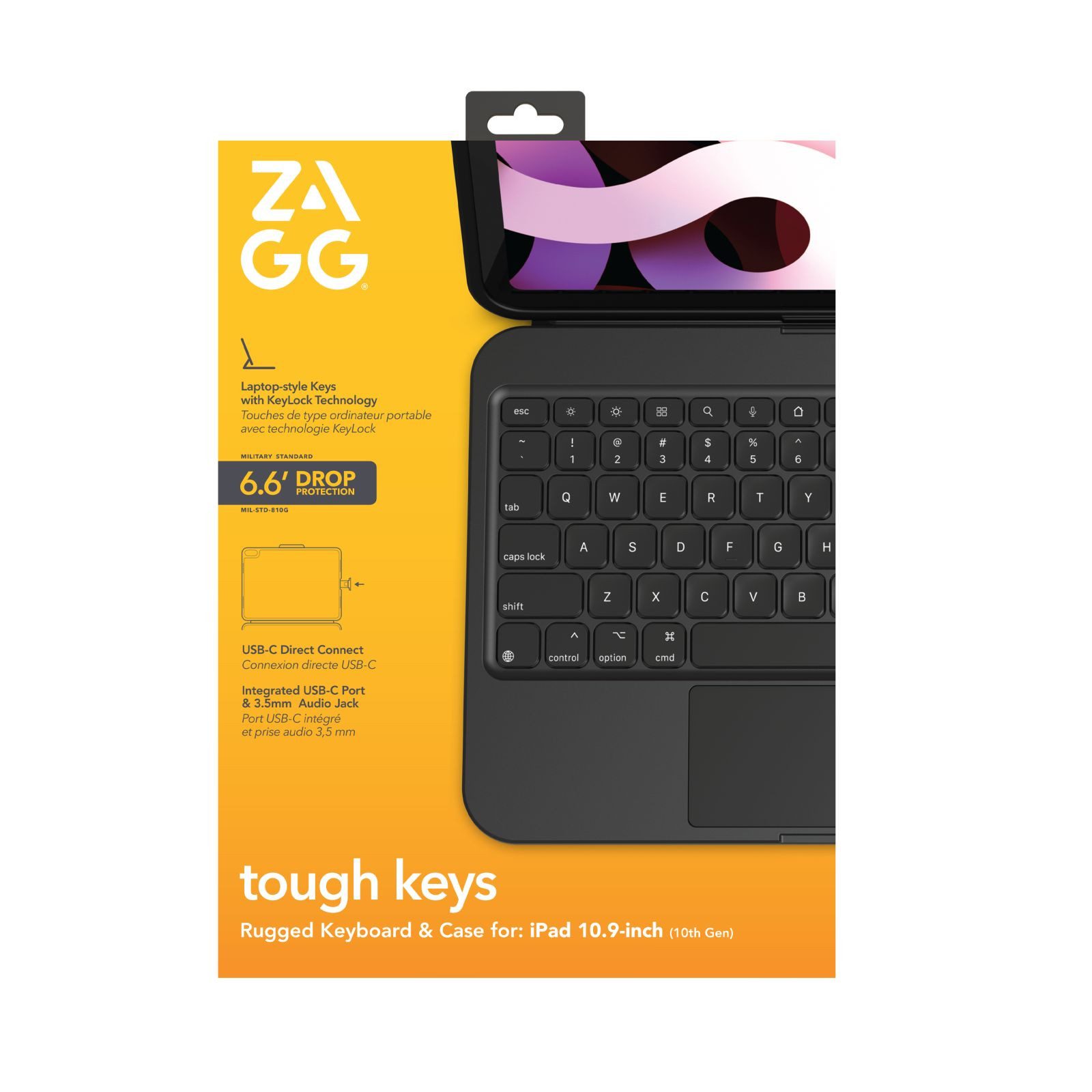 ZAGG -KB-TOUGH KEYS-APPLE-IPAD 10.9 10TH GEN/A16-BLACK-SWISS (B Tastatur